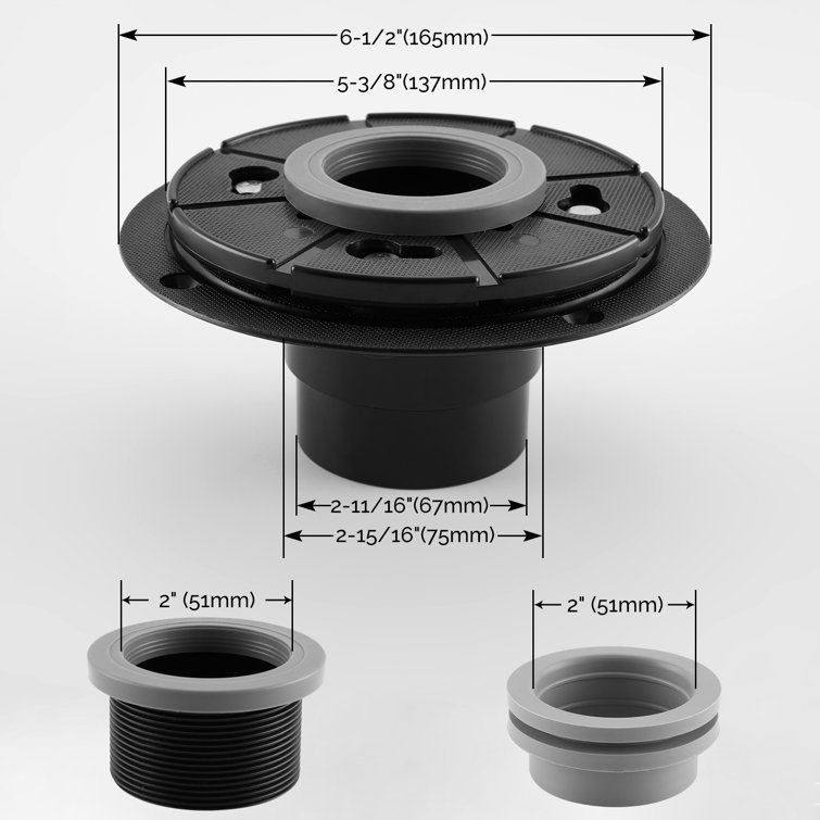 AngleSimple Shower Drain Base Flange With Adjustable Threaded Adapter ...